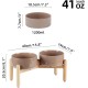 Havniva Ceramic 7.3inch Raised Double Bowls Set with Wooden Stand, Food & Water Bowls for Medium Breed Dogs, Weighted Dog Dishes, Pet Feeder( Light Green) Havniva Ceramic 7.3inch Raised Double Bowls Set with Wooden Stand, Food & Water Bowls for Medium Breed Dogs, Weighted Dog Dishes, Pet Feeder( Light Green)