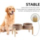 Havniva Ceramic 7.3inch Raised Double Bowls Set with Wooden Stand, Food & Water Bowls for Medium Breed Dogs, Weighted Dog Dishes, Pet Feeder( Light Green) Havniva Ceramic 7.3inch Raised Double Bowls Set with Wooden Stand, Food & Water Bowls for Medium Breed Dogs, Weighted Dog Dishes, Pet Feeder( Light Green)