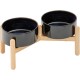 Havniva Ceramic 7.3inch Raised Double Bowls Set with Wooden Stand, Food & Water Bowls for Medium Breed Dogs, Weighted Dog Dishes, Pet Feeder( Light Green) Havniva Ceramic 7.3inch Raised Double Bowls Set with Wooden Stand, Food & Water Bowls for Medium Breed Dogs, Weighted Dog Dishes, Pet Feeder( Light Green)