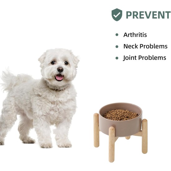 Havniva Ceramic 7.3inch Raised Double Bowls Set with Wooden Stand, Food & Water Bowls for Medium Breed Dogs, Weighted Dog Dishes, Pet Feeder( Light Green) Havniva Ceramic 7.3inch Raised Double Bowls Set with Wooden Stand, Food & Water Bowls for Medium Breed Dogs, Weighted Dog Dishes, Pet Feeder( Light Green)