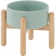 Havniva Ceramic 7.3inch Raised Double Bowls Set with Wooden Stand, Food & Water Bowls for Medium Breed Dogs, Weighted Dog Dishes, Pet Feeder( Light Green) Havniva Ceramic 7.3inch Raised Double Bowls Set with Wooden Stand, Food & Water Bowls for Medium Breed Dogs, Weighted Dog Dishes, Pet Feeder( Light Green)