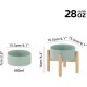 Havniva Ceramic 7.3inch Raised Double Bowls Set with Wooden Stand, Food & Water Bowls for Medium Breed Dogs, Weighted Dog Dishes, Pet Feeder( Light Green) Havniva Ceramic 7.3inch Raised Double Bowls Set with Wooden Stand, Food & Water Bowls for Medium Breed Dogs, Weighted Dog Dishes, Pet Feeder( Light Green)