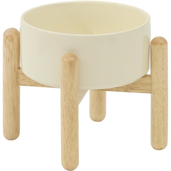 Havniva Ceramic 7.3inch Raised Double Bowls Set with Wooden Stand, Food & Water Bowls for Medium Breed Dogs, Weighted Dog Dishes, Pet Feeder( Light Green) Havniva Ceramic 7.3inch Raised Double Bowls Set with Wooden Stand, Food & Water Bowls for Medium Breed Dogs, Weighted Dog Dishes, Pet Feeder( Light Green)