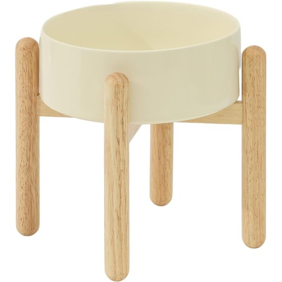 Havniva Ceramic 7.3inch Raised Double Bowls Set with Wooden Stand, Food & Water Bowls for Medium Breed Dogs, Weighted Dog Dishes, Pet Feeder( Light Green) Havniva Ceramic 7.3inch Raised Double Bowls Set with Wooden Stand, Food & Water Bowls for Medium Breed Dogs, Weighted Dog Dishes, Pet Feeder( Light Green)