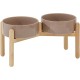 Havniva Ceramic 7.3inch Raised Double Bowls Set with Wooden Stand, Food & Water Bowls for Medium Breed Dogs, Weighted Dog Dishes, Pet Feeder( Light Green) Havniva Ceramic 7.3inch Raised Double Bowls Set with Wooden Stand, Food & Water Bowls for Medium Breed Dogs, Weighted Dog Dishes, Pet Feeder( Light Green)