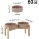 Havniva Ceramic 7.3inch Raised Double Bowls Set with Wooden Stand, Food & Water Bowls for Medium Breed Dogs, Weighted Dog Dishes, Pet Feeder( Light Green) Havniva Ceramic 7.3inch Raised Double Bowls Set with Wooden Stand, Food & Water Bowls for Medium Breed Dogs, Weighted Dog Dishes, Pet Feeder( Light Green)