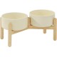 Havniva Ceramic 7.3inch Raised Double Bowls Set with Wooden Stand, Food & Water Bowls for Medium Breed Dogs, Weighted Dog Dishes, Pet Feeder( Light Green) Havniva Ceramic 7.3inch Raised Double Bowls Set with Wooden Stand, Food & Water Bowls for Medium Breed Dogs, Weighted Dog Dishes, Pet Feeder( Light Green)