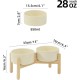 Havniva Ceramic 7.3inch Raised Double Bowls Set with Wooden Stand, Food & Water Bowls for Medium Breed Dogs, Weighted Dog Dishes, Pet Feeder( Light Green) Havniva Ceramic 7.3inch Raised Double Bowls Set with Wooden Stand, Food & Water Bowls for Medium Breed Dogs, Weighted Dog Dishes, Pet Feeder( Light Green)