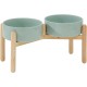 Havniva Ceramic 7.3inch Raised Double Bowls Set with Wooden Stand, Food & Water Bowls for Medium Breed Dogs, Weighted Dog Dishes, Pet Feeder( Light Green) Havniva Ceramic 7.3inch Raised Double Bowls Set with Wooden Stand, Food & Water Bowls for Medium Breed Dogs, Weighted Dog Dishes, Pet Feeder( Light Green)