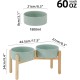 Havniva Ceramic 7.3inch Raised Double Bowls Set with Wooden Stand, Food & Water Bowls for Medium Breed Dogs, Weighted Dog Dishes, Pet Feeder( Light Green) Havniva Ceramic 7.3inch Raised Double Bowls Set with Wooden Stand, Food & Water Bowls for Medium Breed Dogs, Weighted Dog Dishes, Pet Feeder( Light Green)