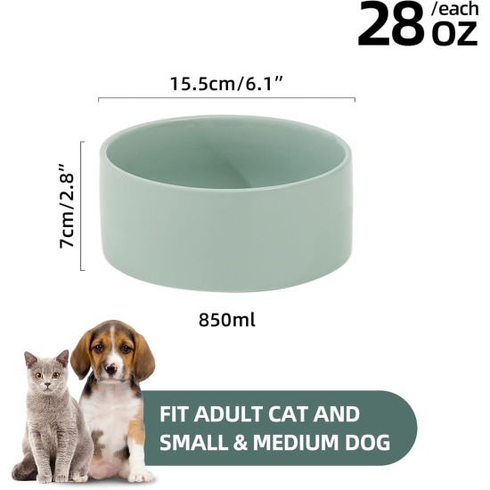 Havniva Ceramic 7.3inch Raised Double Bowls Set with Wooden Stand, Food & Water Bowls for Medium Breed Dogs, Weighted Dog Dishes, Pet Feeder( Light Green) Havniva Ceramic 7.3inch Raised Double Bowls Set with Wooden Stand, Food & Water Bowls for Medium Breed Dogs, Weighted Dog Dishes, Pet Feeder( Light Green)