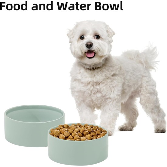 Havniva Ceramic 7.3inch Raised Double Bowls Set with Wooden Stand, Food & Water Bowls for Medium Breed Dogs, Weighted Dog Dishes, Pet Feeder( Light Green) Havniva Ceramic 7.3inch Raised Double Bowls Set with Wooden Stand, Food & Water Bowls for Medium Breed Dogs, Weighted Dog Dishes, Pet Feeder( Light Green)