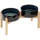 Havniva Ceramic 7.3inch Raised Double Bowls Set with Wooden Stand, Food & Water Bowls for Medium Breed Dogs, Weighted Dog Dishes, Pet Feeder( Light Green) Havniva Ceramic 7.3inch Raised Double Bowls Set with Wooden Stand, Food & Water Bowls for Medium Breed Dogs, Weighted Dog Dishes, Pet Feeder( Light Green)