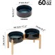 Havniva Ceramic 7.3inch Raised Double Bowls Set with Wooden Stand, Food & Water Bowls for Medium Breed Dogs, Weighted Dog Dishes, Pet Feeder( Light Green) Havniva Ceramic 7.3inch Raised Double Bowls Set with Wooden Stand, Food & Water Bowls for Medium Breed Dogs, Weighted Dog Dishes, Pet Feeder( Light Green)