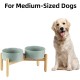 Havniva Ceramic 7.3inch Raised Double Bowls Set with Wooden Stand, Food & Water Bowls for Medium Breed Dogs, Weighted Dog Dishes, Pet Feeder( Light Green) Havniva Ceramic 7.3inch Raised Double Bowls Set with Wooden Stand, Food & Water Bowls for Medium Breed Dogs, Weighted Dog Dishes, Pet Feeder( Light Green)