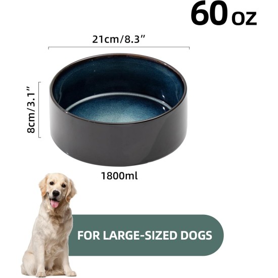 Havniva Ceramic 7.3inch Raised Double Bowls Set with Wooden Stand, Food & Water Bowls for Medium Breed Dogs, Weighted Dog Dishes, Pet Feeder( Light Green) Havniva Ceramic 7.3inch Raised Double Bowls Set with Wooden Stand, Food & Water Bowls for Medium Breed Dogs, Weighted Dog Dishes, Pet Feeder( Light Green)