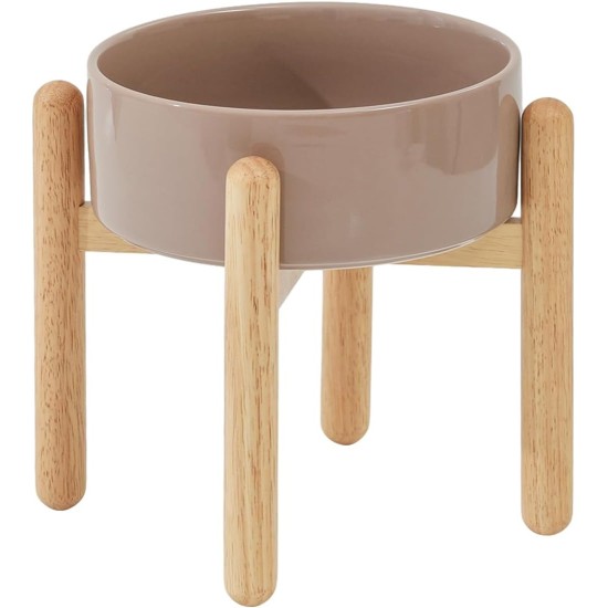 Havniva Ceramic 7.3inch Raised Double Bowls Set with Wooden Stand, Food & Water Bowls for Medium Breed Dogs, Weighted Dog Dishes, Pet Feeder( Light Green) Havniva Ceramic 7.3inch Raised Double Bowls Set with Wooden Stand, Food & Water Bowls for Medium Breed Dogs, Weighted Dog Dishes, Pet Feeder( Light Green)