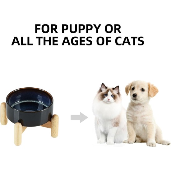 Havniva Ceramic 7.3inch Raised Double Bowls Set with Wooden Stand, Food & Water Bowls for Medium Breed Dogs, Weighted Dog Dishes, Pet Feeder( Light Green) Havniva Ceramic 7.3inch Raised Double Bowls Set with Wooden Stand, Food & Water Bowls for Medium Breed Dogs, Weighted Dog Dishes, Pet Feeder( Light Green)