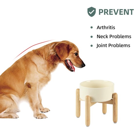 Havniva Ceramic 7.3inch Raised Double Bowls Set with Wooden Stand, Food & Water Bowls for Medium Breed Dogs, Weighted Dog Dishes, Pet Feeder( Light Green) Havniva Ceramic 7.3inch Raised Double Bowls Set with Wooden Stand, Food & Water Bowls for Medium Breed Dogs, Weighted Dog Dishes, Pet Feeder( Light Green)