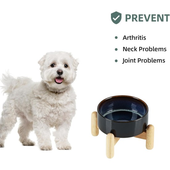 Havniva Ceramic 7.3inch Raised Double Bowls Set with Wooden Stand, Food & Water Bowls for Medium Breed Dogs, Weighted Dog Dishes, Pet Feeder( Light Green) Havniva Ceramic 7.3inch Raised Double Bowls Set with Wooden Stand, Food & Water Bowls for Medium Breed Dogs, Weighted Dog Dishes, Pet Feeder( Light Green)