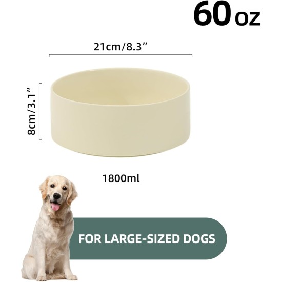 Havniva Ceramic 7.3inch Raised Double Bowls Set with Wooden Stand, Food & Water Bowls for Medium Breed Dogs, Weighted Dog Dishes, Pet Feeder( Light Green) Havniva Ceramic 7.3inch Raised Double Bowls Set with Wooden Stand, Food & Water Bowls for Medium Breed Dogs, Weighted Dog Dishes, Pet Feeder( Light Green)