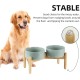 Havniva Ceramic 7.3inch Raised Double Bowls Set with Wooden Stand, Food & Water Bowls for Medium Breed Dogs, Weighted Dog Dishes, Pet Feeder( Light Green) Havniva Ceramic 7.3inch Raised Double Bowls Set with Wooden Stand, Food & Water Bowls for Medium Breed Dogs, Weighted Dog Dishes, Pet Feeder( Light Green)