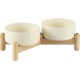 Havniva Ceramic 7.3inch Raised Double Bowls Set with Wooden Stand, Food & Water Bowls for Medium Breed Dogs, Weighted Dog Dishes, Pet Feeder( Light Green) Havniva Ceramic 7.3inch Raised Double Bowls Set with Wooden Stand, Food & Water Bowls for Medium Breed Dogs, Weighted Dog Dishes, Pet Feeder( Light Green)