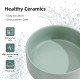 Havniva Ceramic 7.3inch Raised Double Bowls Set with Wooden Stand, Food & Water Bowls for Medium Breed Dogs, Weighted Dog Dishes, Pet Feeder( Light Green) Havniva Ceramic 7.3inch Raised Double Bowls Set with Wooden Stand, Food & Water Bowls for Medium Breed Dogs, Weighted Dog Dishes, Pet Feeder( Light Green)