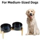 Havniva Ceramic 7.3inch Raised Double Bowls Set with Wooden Stand, Food & Water Bowls for Medium Breed Dogs, Weighted Dog Dishes, Pet Feeder( Light Green) Havniva Ceramic 7.3inch Raised Double Bowls Set with Wooden Stand, Food & Water Bowls for Medium Breed Dogs, Weighted Dog Dishes, Pet Feeder( Light Green)