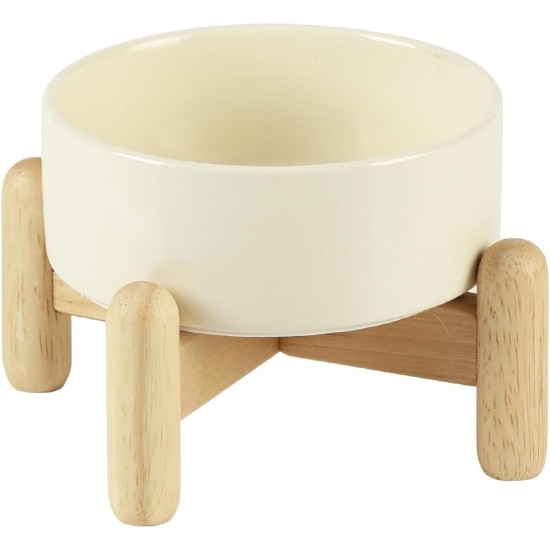 Havniva Ceramic 7.3inch Raised Double Bowls Set with Wooden Stand, Food & Water Bowls for Medium Breed Dogs, Weighted Dog Dishes, Pet Feeder( Light Green) Havniva Ceramic 7.3inch Raised Double Bowls Set with Wooden Stand, Food & Water Bowls for Medium Breed Dogs, Weighted Dog Dishes, Pet Feeder( Light Green)
