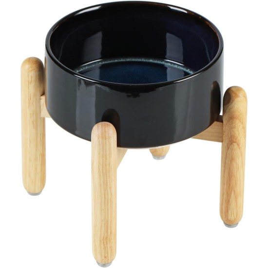 Havniva Ceramic 7.3inch Raised Double Bowls Set with Wooden Stand, Food & Water Bowls for Medium Breed Dogs, Weighted Dog Dishes, Pet Feeder( Light Green) Havniva Ceramic 7.3inch Raised Double Bowls Set with Wooden Stand, Food & Water Bowls for Medium Breed Dogs, Weighted Dog Dishes, Pet Feeder( Light Green)
