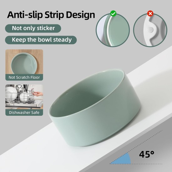 Havniva Ceramic 7.3inch Raised Double Bowls Set with Wooden Stand, Food & Water Bowls for Medium Breed Dogs, Weighted Dog Dishes, Pet Feeder( Light Green) Havniva Ceramic 7.3inch Raised Double Bowls Set with Wooden Stand, Food & Water Bowls for Medium Breed Dogs, Weighted Dog Dishes, Pet Feeder( Light Green)