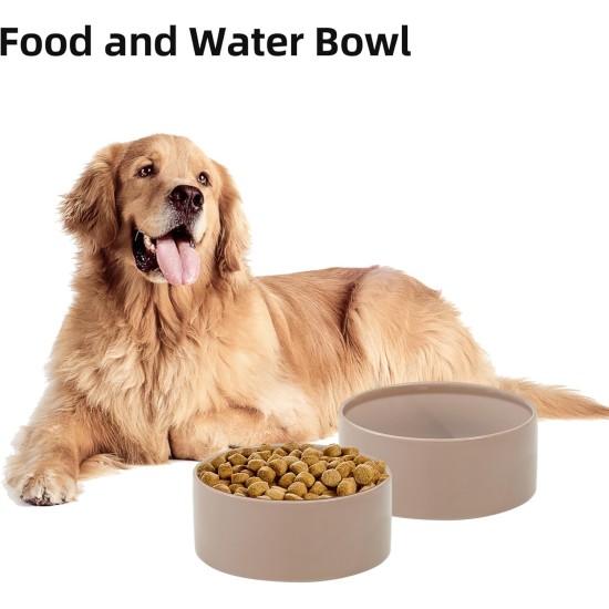 Havniva Ceramic 7.3inch Raised Double Bowls Set with Wooden Stand, Food & Water Bowls for Medium Breed Dogs, Weighted Dog Dishes, Pet Feeder( Light Green) Havniva Ceramic 7.3inch Raised Double Bowls Set with Wooden Stand, Food & Water Bowls for Medium Breed Dogs, Weighted Dog Dishes, Pet Feeder( Light Green)