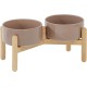 Havniva Ceramic 7.3inch Raised Double Bowls Set with Wooden Stand, Food & Water Bowls for Medium Breed Dogs, Weighted Dog Dishes, Pet Feeder( Light Green) Havniva Ceramic 7.3inch Raised Double Bowls Set with Wooden Stand, Food & Water Bowls for Medium Breed Dogs, Weighted Dog Dishes, Pet Feeder( Light Green)
