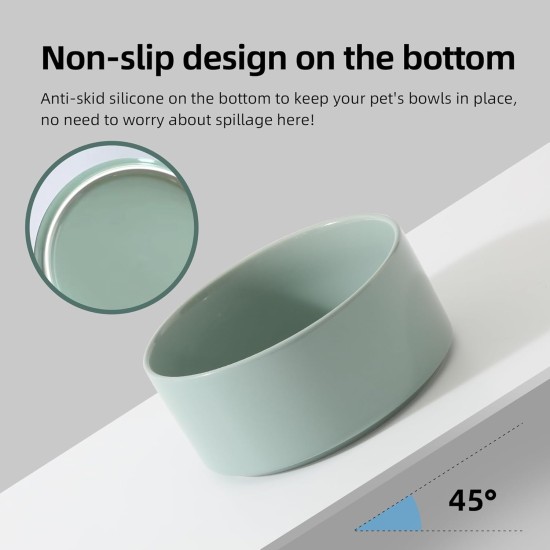 Havniva Elevated Ceramic Pet Bowl, 18cm, Raised Pet Bowl with Wooden Stand, Food and Water Bowl for Medium Breeds, Weighted Dog Bowl, Pet Bowl (1.2L, Light Green) Havniva Elevated Ceramic Pet Bowl, 18cm, Raised Pet Bowl with Wooden Stand, Food and Water Bowl for Medium Breeds, Weighted Dog Bowl, Pet Bowl (1.2L, Light Green)