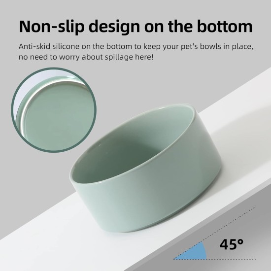 Havniva Elevated Ceramic Pet Bowl, 18cm, Raised Pet Bowl with Wooden Stand, Food and Water Bowl for Medium Breeds, Weighted Dog Bowl, Pet Bowl (1.2L, Light Green) Havniva Elevated Ceramic Pet Bowl, 18cm, Raised Pet Bowl with Wooden Stand, Food and Water Bowl for Medium Breeds, Weighted Dog Bowl, Pet Bowl (1.2L, Light Green)
