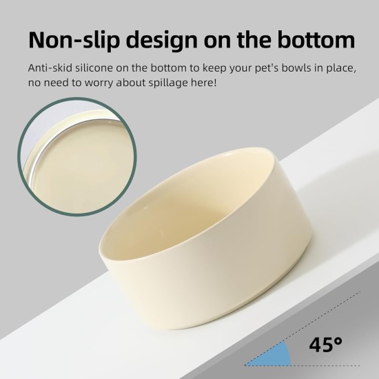 Havniva Elevated Ceramic Pet Bowl, 18cm, Raised Pet Bowl with Wooden Stand, Food and Water Bowl for Medium Breeds, Weighted Dog Bowl, Pet Bowl (1.2L, Light Green) Havniva Elevated Ceramic Pet Bowl, 18cm, Raised Pet Bowl with Wooden Stand, Food and Water Bowl for Medium Breeds, Weighted Dog Bowl, Pet Bowl (1.2L, Light Green)