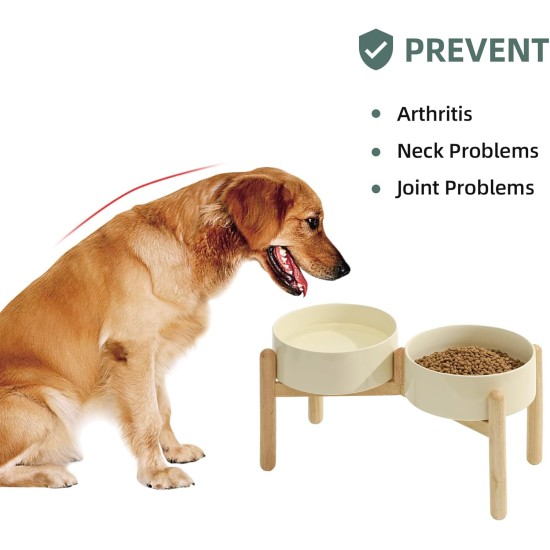Havniva Elevated Ceramic Pet Bowl, 18cm, Raised Pet Bowl with Wooden Stand, Food and Water Bowl for Medium Breeds, Weighted Dog Bowl, Pet Bowl (1.2L, Light Green) Havniva Elevated Ceramic Pet Bowl, 18cm, Raised Pet Bowl with Wooden Stand, Food and Water Bowl for Medium Breeds, Weighted Dog Bowl, Pet Bowl (1.2L, Light Green)