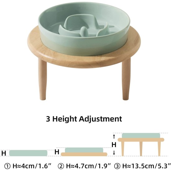 Havniva Small Dog Bowl Ceramic Slow Feeder Bowl for Small Dogs, Slow Feeder Bowl, Slow Drinking, Stops Bloating, Prevents Choking (1 x Light Green + Stand, 15.5cm) Havniva Small Dog Bowl Ceramic Slow Feeder Bowl for Small Dogs, Slow Feeder Bowl, Slow Drinking, Stops Bloating, Prevents Choking (1 x Light Green + Stand, 15.5cm)
