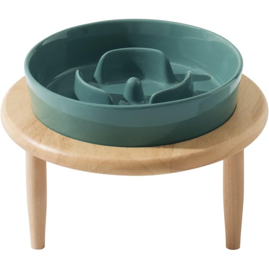 Havniva Small Dog Bowl Ceramic Slow Feeder Bowl for Small Dogs, Slow Feeder Bowl, Slow Drinking, Stops Bloating, Prevents Choking (1 x Light Green + Stand, 15.5cm) Havniva Small Dog Bowl Ceramic Slow Feeder Bowl for Small Dogs, Slow Feeder Bowl, Slow Drinking, Stops Bloating, Prevents Choking (1 x Light Green + Stand, 15.5cm)