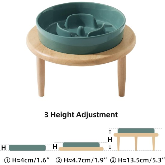Havniva Small Dog Bowl Ceramic Slow Feeder Bowl for Small Dogs, Slow Feeder Bowl, Slow Drinking, Stops Bloating, Prevents Choking (1 x Light Green + Stand, 15.5cm) Havniva Small Dog Bowl Ceramic Slow Feeder Bowl for Small Dogs, Slow Feeder Bowl, Slow Drinking, Stops Bloating, Prevents Choking (1 x Light Green + Stand, 15.5cm)