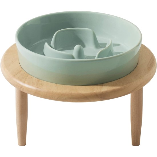 Havniva Small Dog Bowl Ceramic Slow Feeder Bowl for Small Dogs, Slow Feeder Bowl, Slow Drinking, Stops Bloating, Prevents Choking (1 x Light Green + Stand, 15.5cm) Havniva Small Dog Bowl Ceramic Slow Feeder Bowl for Small Dogs, Slow Feeder Bowl, Slow Drinking, Stops Bloating, Prevents Choking (1 x Light Green + Stand, 15.5cm)
