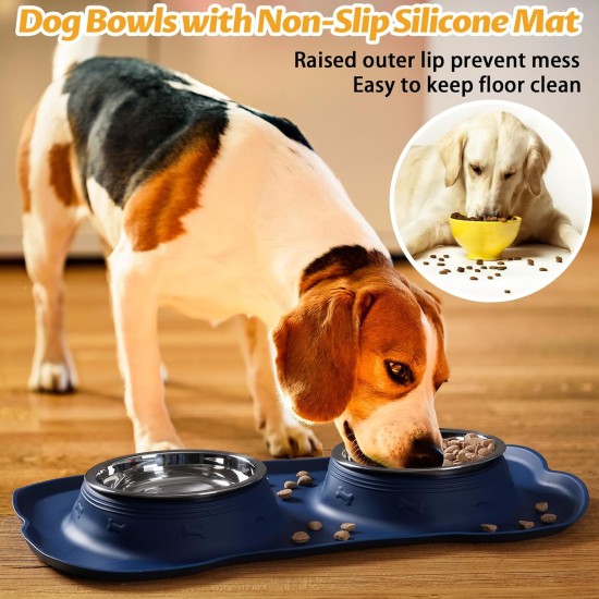 Hubulk Pet Dog Bowls, 2 Stainless Steel Dog Bowls with Leak Proof Non-Slip Silicone Mat + Pet Food Scoop, Water and Food Bowls for Feeding Small Puppies (XL, Mint Green) Hubulk Pet Dog Bowls, 2 Stainless Steel Dog Bowls with Leak Proof Non-Slip Silicone Mat + Pet Food Scoop, Water and Food Bowls for Feeding Small Puppies (XL, Mint Green)