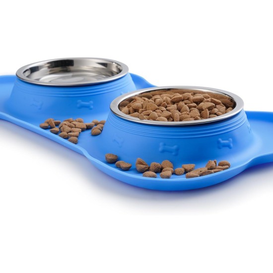 Hubulk Pet Dog Bowls, 2 Stainless Steel Dog Bowls with Leak Proof Non-Slip Silicone Mat + Pet Food Scoop, Water and Food Bowls for Feeding Small Puppies (XL, Mint Green) Hubulk Pet Dog Bowls, 2 Stainless Steel Dog Bowls with Leak Proof Non-Slip Silicone Mat + Pet Food Scoop, Water and Food Bowls for Feeding Small Puppies (XL, Mint Green)