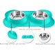 Hubulk Pet Dog Bowls, 2 Stainless Steel Dog Bowls with Leak Proof Non-Slip Silicone Mat + Pet Food Scoop, Water and Food Bowls for Feeding Small Puppies (XL, Mint Green) Hubulk Pet Dog Bowls, 2 Stainless Steel Dog Bowls with Leak Proof Non-Slip Silicone Mat + Pet Food Scoop, Water and Food Bowls for Feeding Small Puppies (XL, Mint Green)
