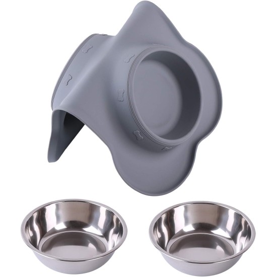 Hubulk Pet Dog Bowls, 2 Stainless Steel Dog Bowls with Leak Proof Non-Slip Silicone Mat + Pet Food Scoop, Water and Food Bowls for Feeding Small Puppies (XL, Mint Green) Hubulk Pet Dog Bowls, 2 Stainless Steel Dog Bowls with Leak Proof Non-Slip Silicone Mat + Pet Food Scoop, Water and Food Bowls for Feeding Small Puppies (XL, Mint Green)