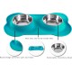 Hubulk Pet Dog Bowls, 2 Stainless Steel Dog Bowls with Leak Proof Non-Slip Silicone Mat + Pet Food Scoop, Water and Food Bowls for Feeding Small Puppies (XL, Mint Green) Hubulk Pet Dog Bowls, 2 Stainless Steel Dog Bowls with Leak Proof Non-Slip Silicone Mat + Pet Food Scoop, Water and Food Bowls for Feeding Small Puppies (XL, Mint Green)