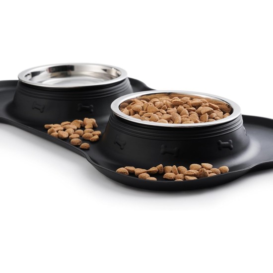 Hubulk Pet Dog Bowls, 2 Stainless Steel Dog Bowls with Leak Proof Non-Slip Silicone Mat + Pet Food Scoop, Water and Food Bowls for Feeding Small Puppies (XL, Mint Green) Hubulk Pet Dog Bowls, 2 Stainless Steel Dog Bowls with Leak Proof Non-Slip Silicone Mat + Pet Food Scoop, Water and Food Bowls for Feeding Small Puppies (XL, Mint Green)