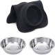 Hubulk Pet Dog Bowls, 2 Stainless Steel Dog Bowls with Leak Proof Non-Slip Silicone Mat + Pet Food Scoop, Water and Food Bowls for Feeding Small Puppies (XL, Mint Green) Hubulk Pet Dog Bowls, 2 Stainless Steel Dog Bowls with Leak Proof Non-Slip Silicone Mat + Pet Food Scoop, Water and Food Bowls for Feeding Small Puppies (XL, Mint Green)