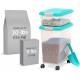IRIS 3- Piece Airtight Pet Food Storage Container Combo, Navy Blue